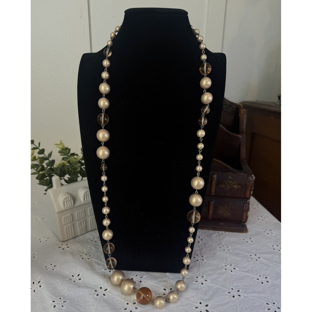 Vtg Carolee Gold Tone Multi Bead Ball Necklace 24" Signed